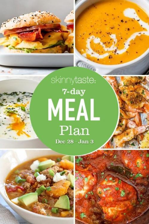 7 Day Healthy Meal Plan (Dec 28-Jan 3)