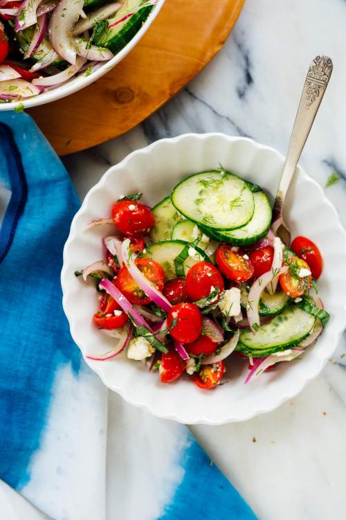 Cucumber Tomato Salad with Greek Dressing