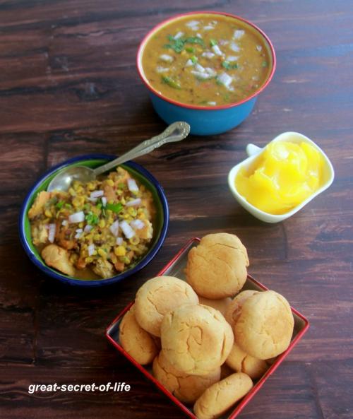 Dal Bati recipe - Dal Baati (Rajasthani recipe) - Starter, Snack, breakfast Recipe